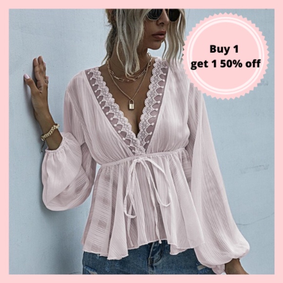 Tops - Pink Detailed Blouse